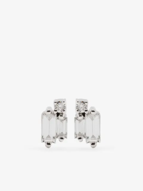 Suzanne Kalan 18kt white gold diamond stud earrings
