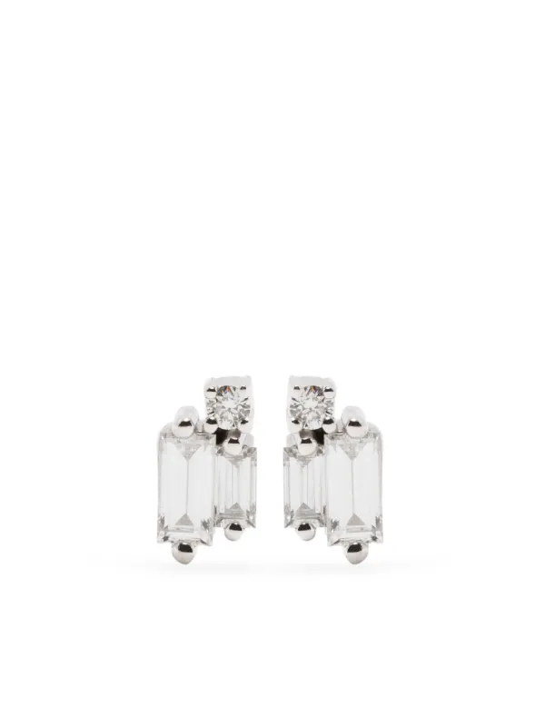 Suzanne Kalan Bold Burst Diamond Studs in Silver