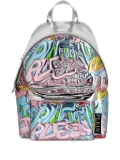 Philipp Plein Bombing Graffiti metallic leather backpack - Silver