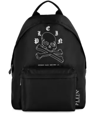 Philipp Plein Wire Frame logo print Backpack Black FARFETCH