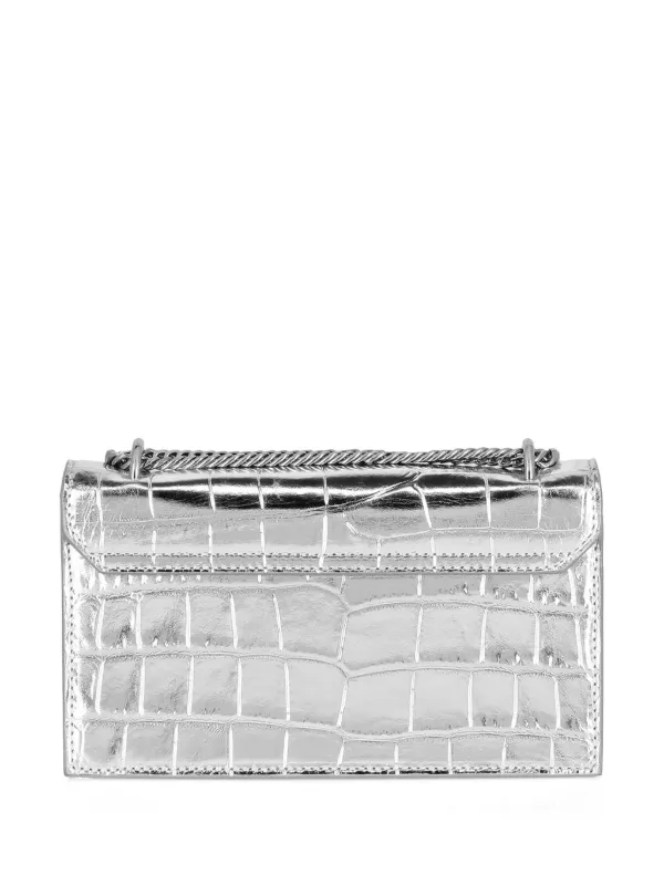 Philipp Plein small crocodile-embossed shoulder bag - Silver