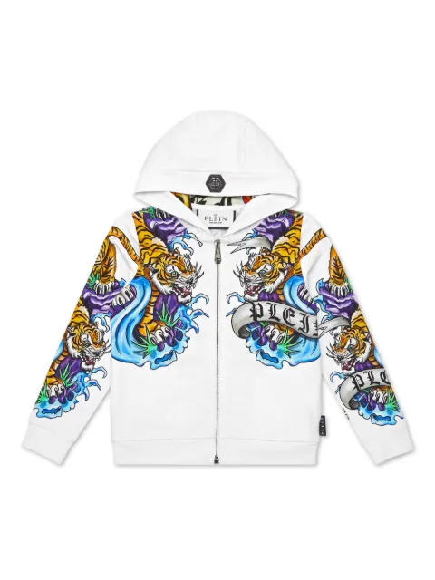 Philipp Plein Junior Felpa Tattoo con stampa