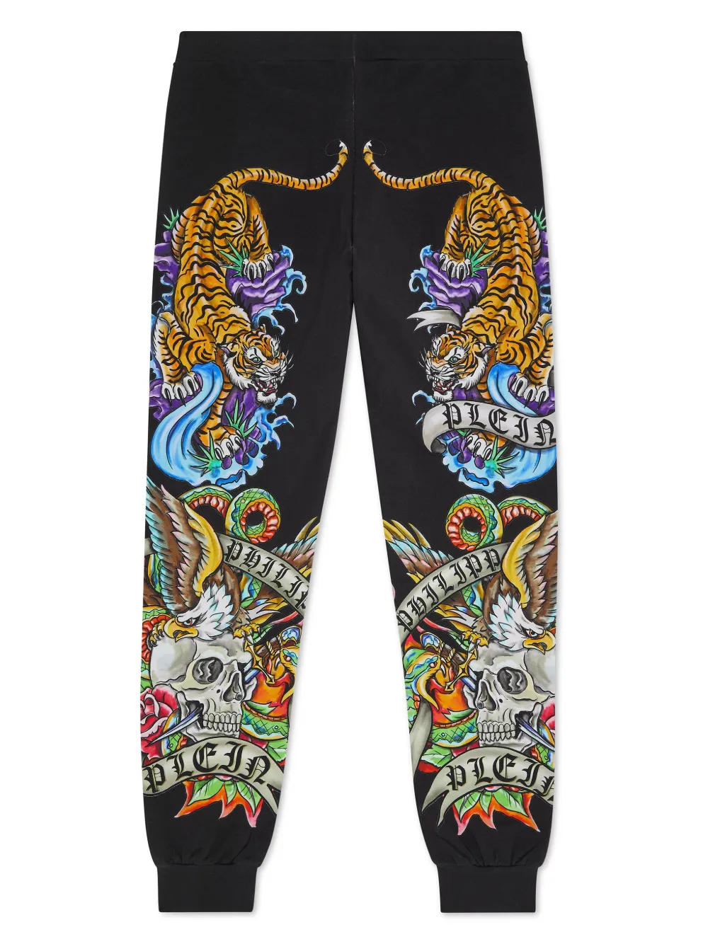 Philipp Plein Tattoo broek met logoprint - Zwart