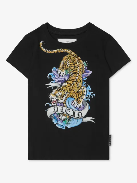 Philipp Plein Junior playera con detalles de cristal