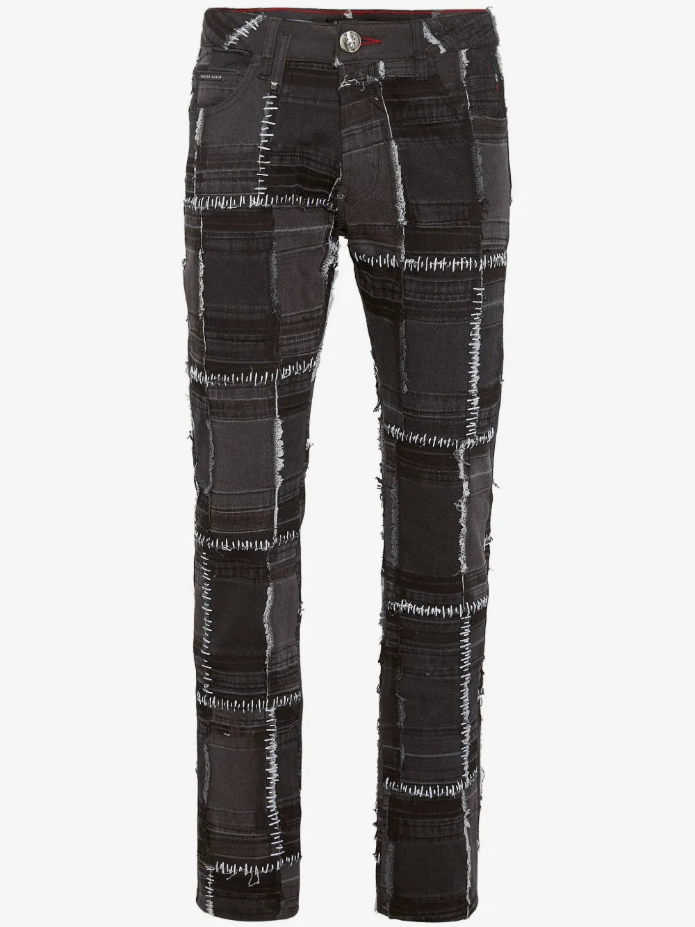 Philipp Plein 拼贴设计直筒牛仔裤 | 灰色 | Image 1