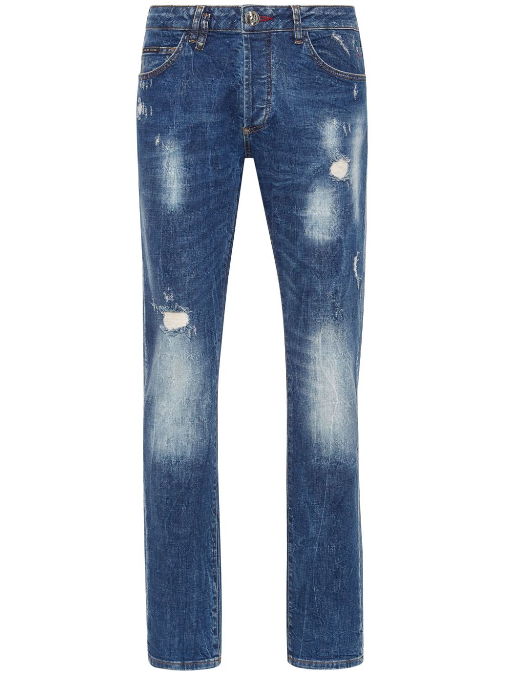 Philipp Plein Mid-rise Straight-leg Jeans In Blue