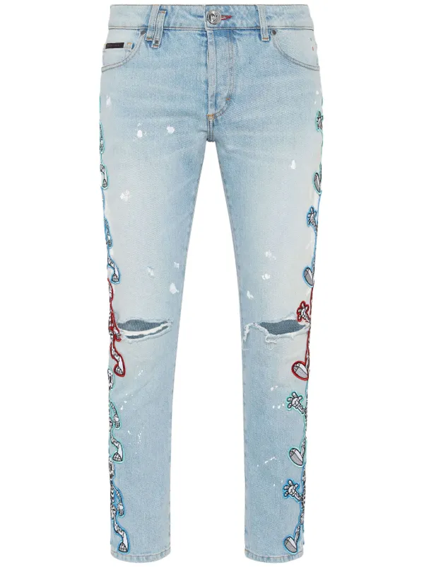 Philipp Plein Skull slim-cut Jeans | Blue | FARFETCH