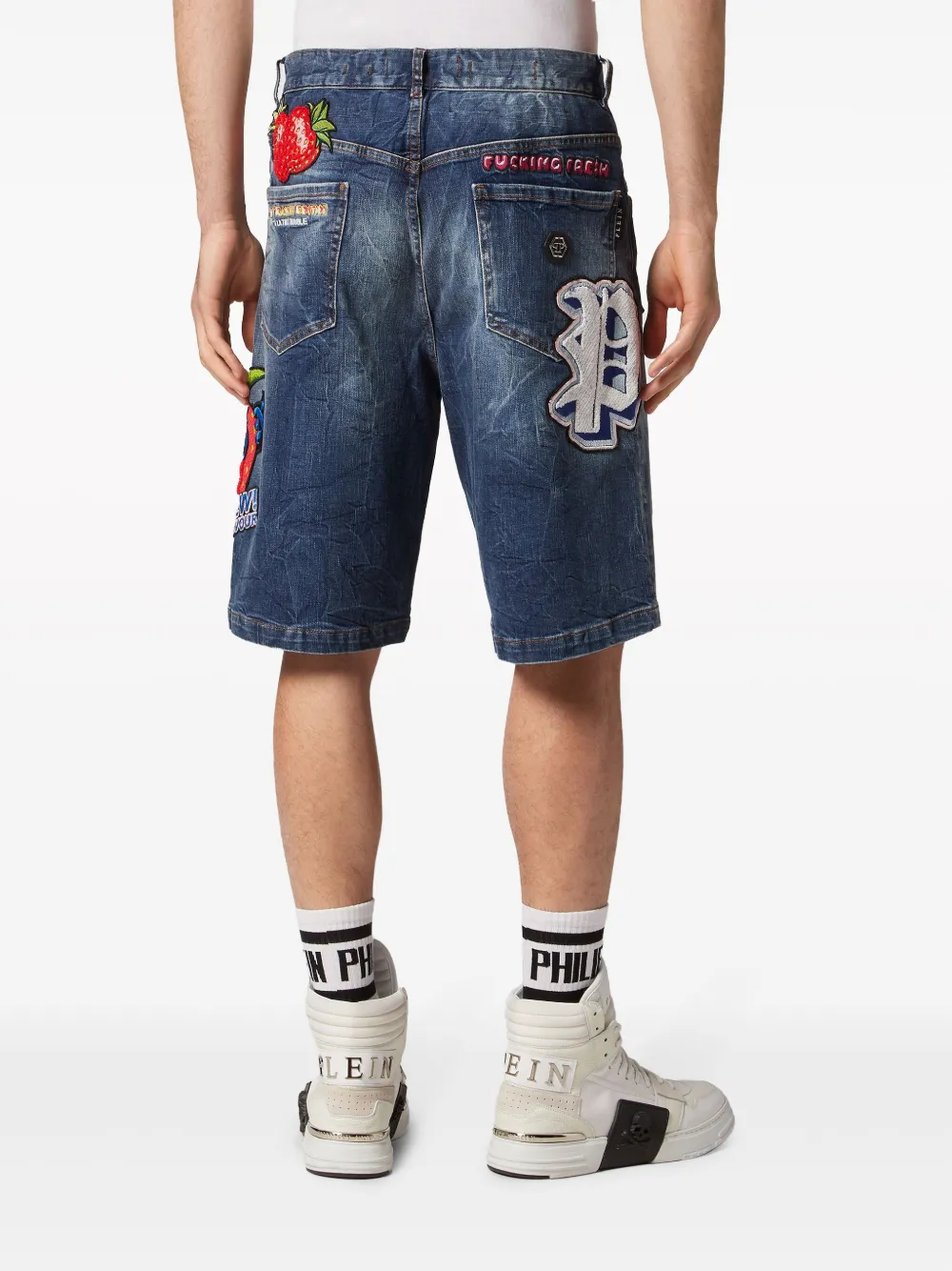 Philipp Plein Denim shorts - Blauw