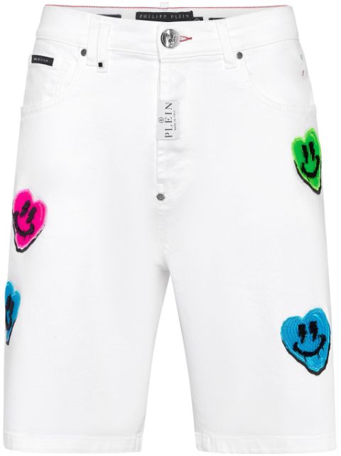 Philipp Plein Smile Graffiti-print straight-leg shorts Men