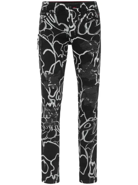 Philipp Plein skull&bones straight-leg jeans
