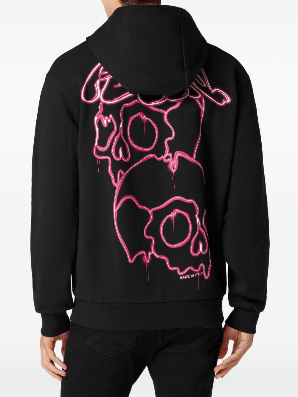 Philipp Plein Katoenen hoodie met doodskopprint Zwart