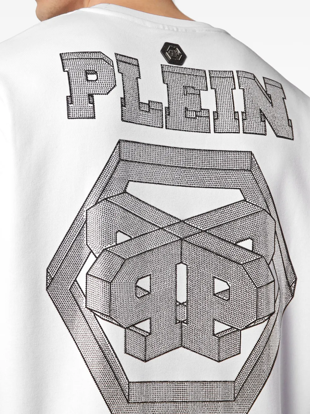 Shop Philipp Plein Wire Frame Jersey Sweatshirt In White