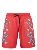 Philipp Plein skeleton-print swim shorts - Red