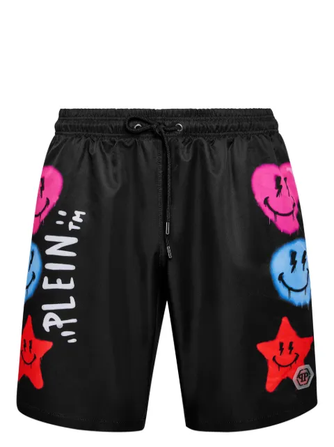 Philipp Plein shorts de playa con estampado gráfico