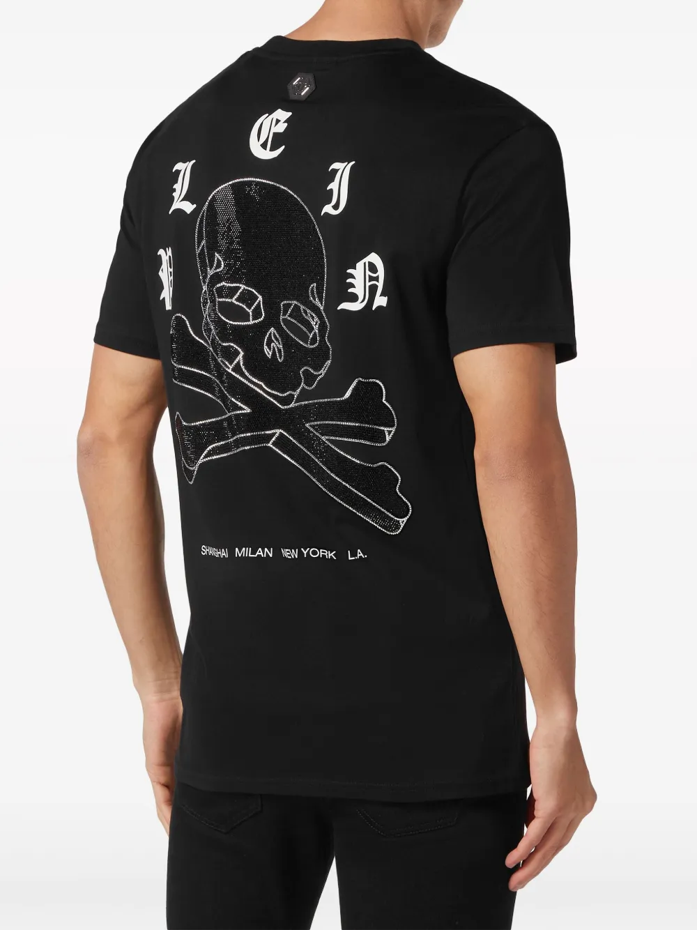 Philipp Plein T-shirt verfraaid met stras Zwart