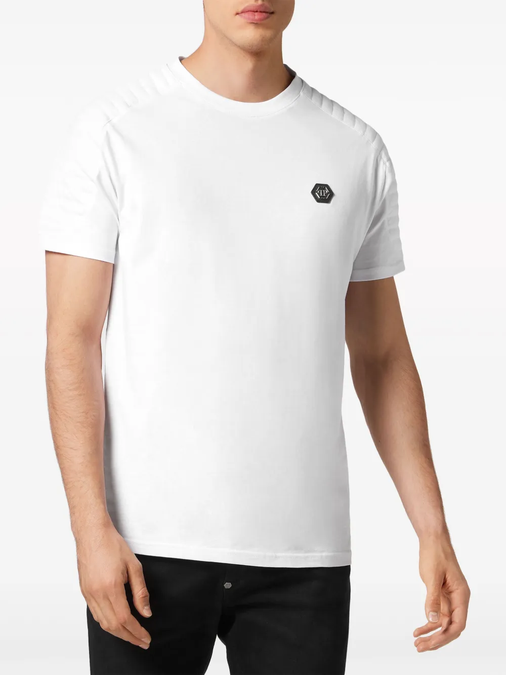 Philipp Plein Katoenen T-shirt met logoplakkaat Wit