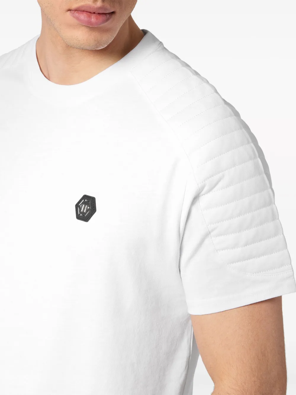 Philipp Plein Katoenen T-shirt met logoplakkaat Wit