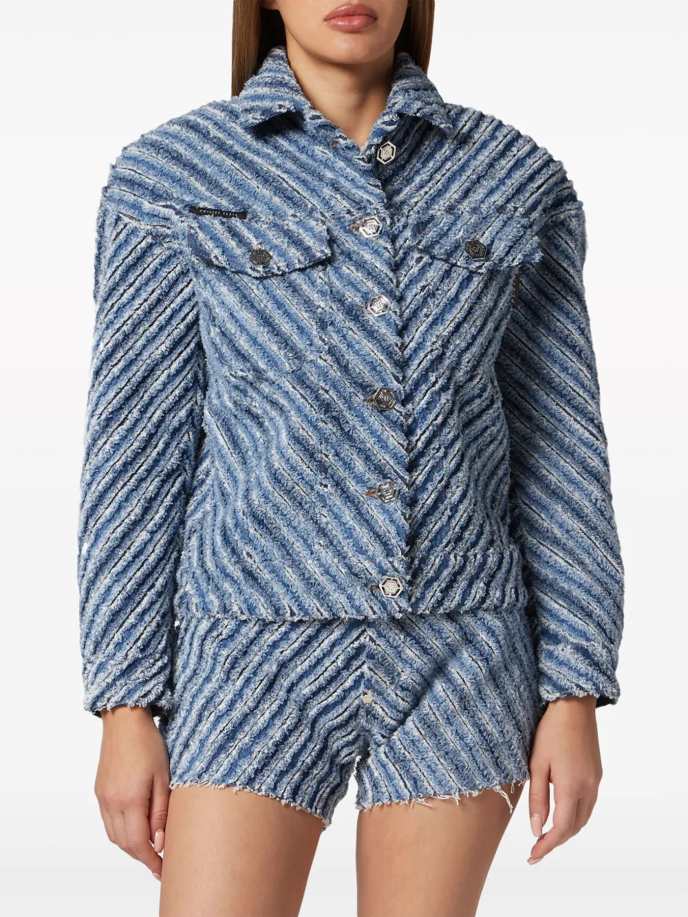 Philipp Plein Gerafeld denim jack - Blauw