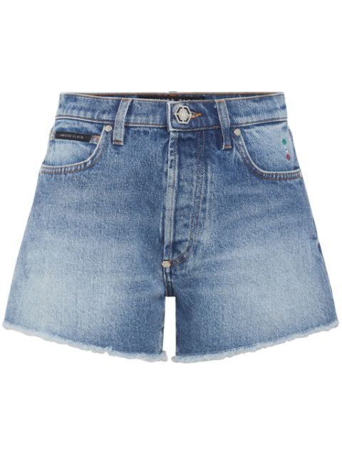 Philipp Plein logo-appliqué denim shorts 