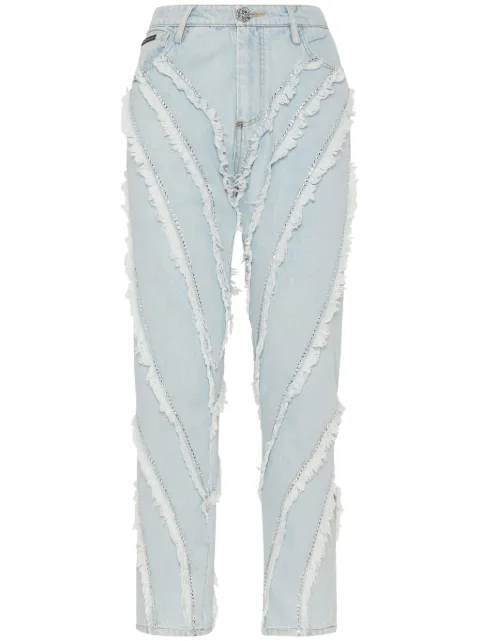 Philipp Plein distressed rhinestone-embellished jeans