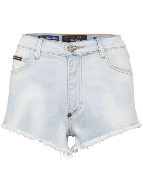 Philipp Plein shorts de mezclilla con aplique del logo