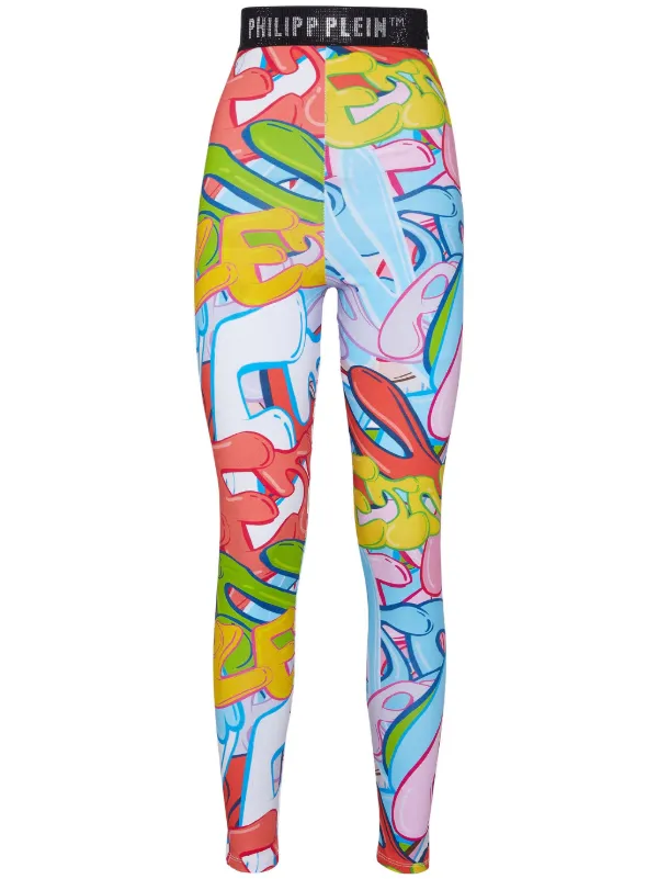 Philipp Plein Leggings Bombing Graffiti Farfetch
