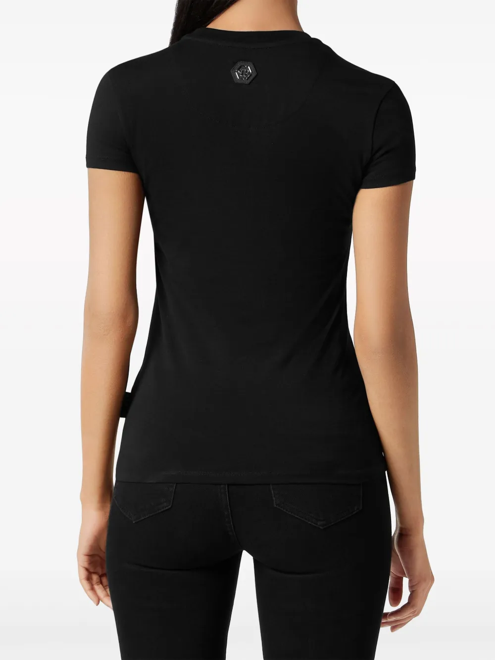 PHILIPP PLEIN CRYSTAL-EMBELLISHED LOGO-PRINT T-SHIRT