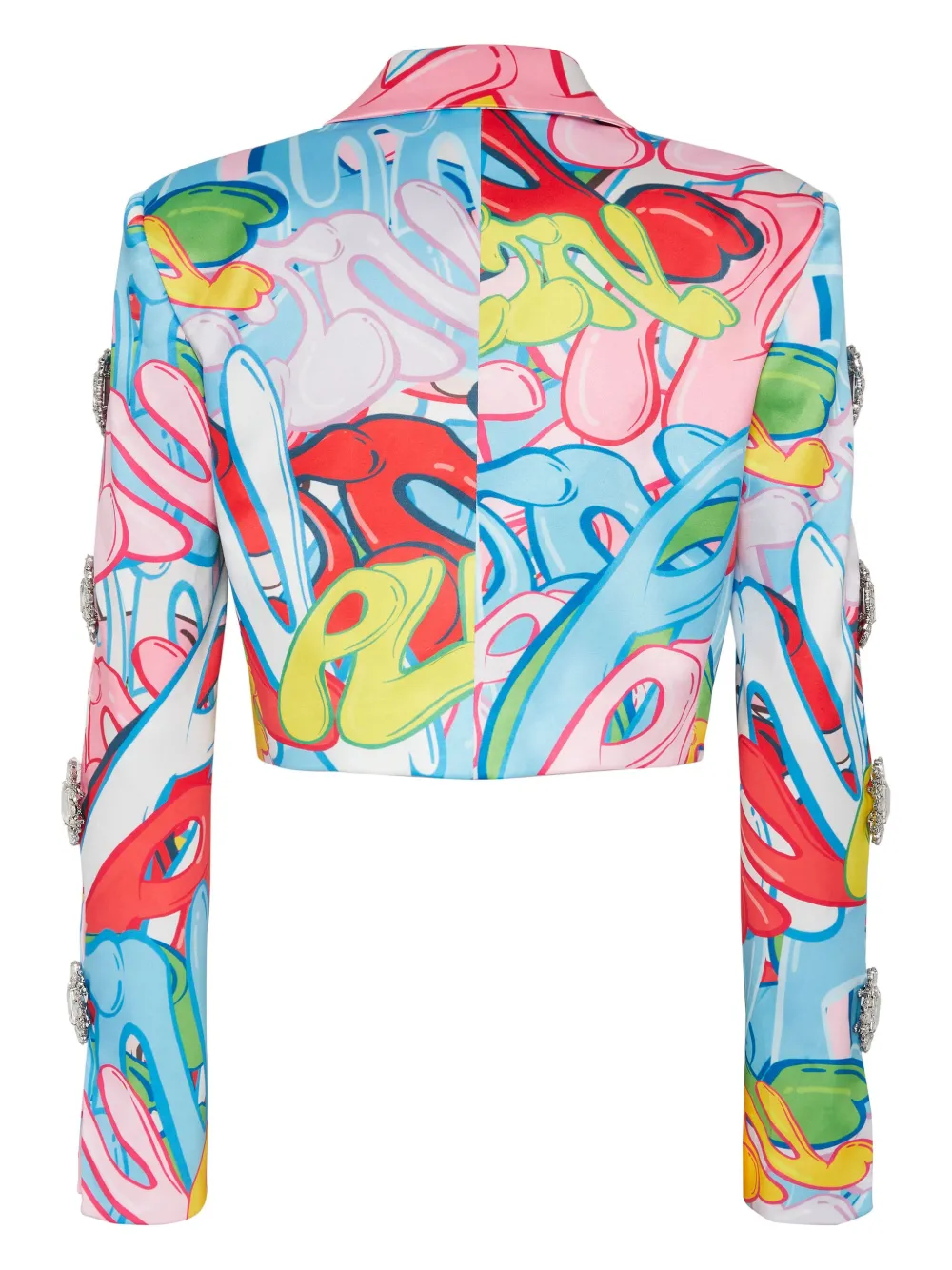 PHILIPP PLEIN BOMBING GRAFFITI-PRINT SPENCER JACKET