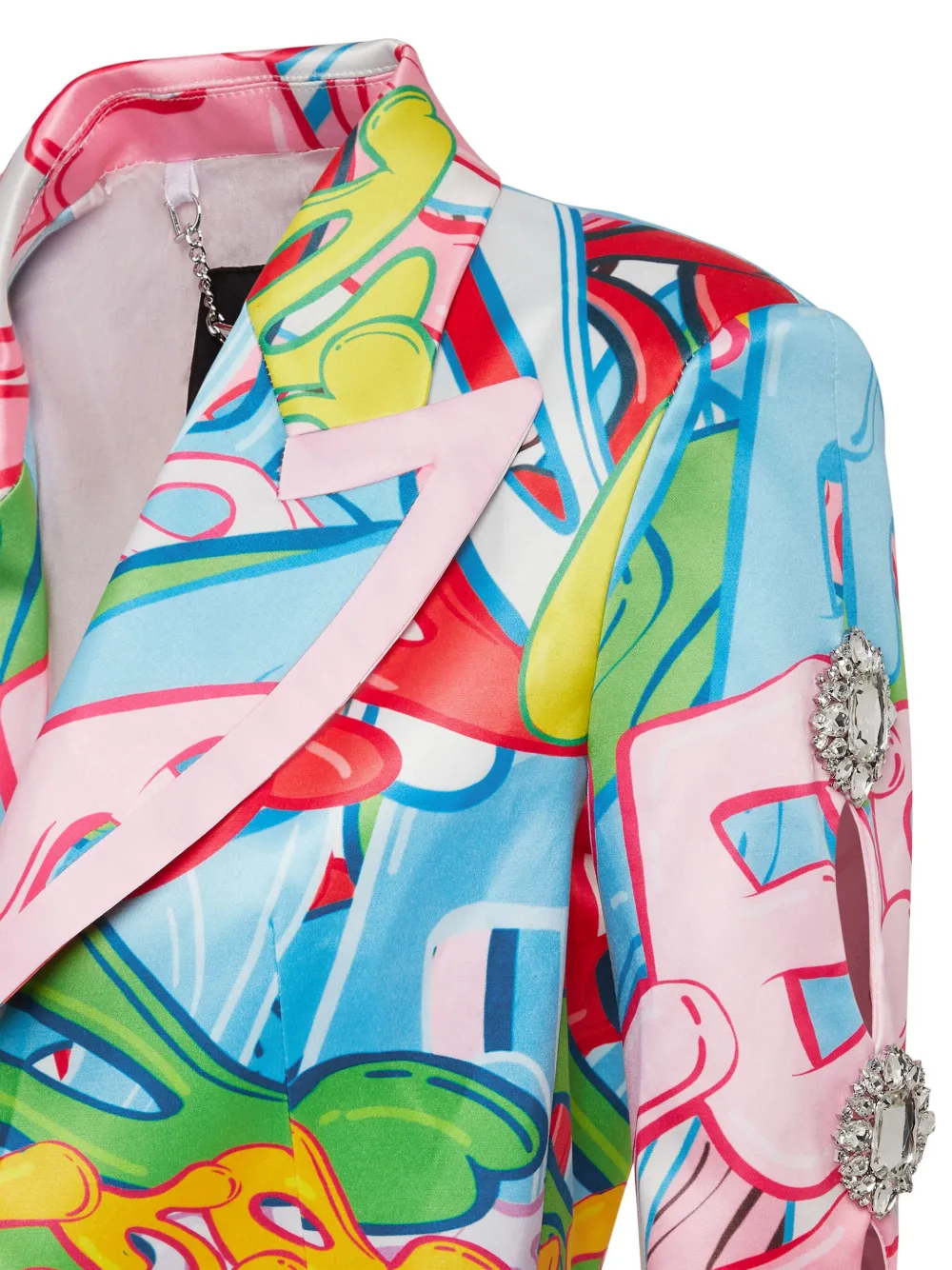 PHILIPP PLEIN BOMBING GRAFFITI-PRINT SPENCER JACKET