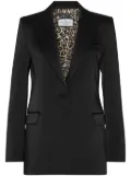 Philipp Plein crystal-skull satin blazer - Black