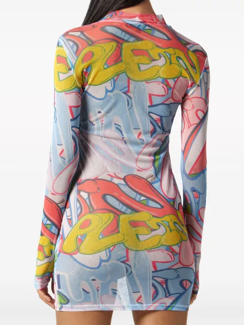 Philipp Plein Bombing Graffiti-print mini dress PADCWRG2959PTE003N - 2