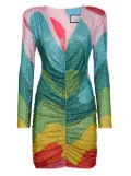 Philipp Plein crystal-embellished rainbow-print minidress - Blue
