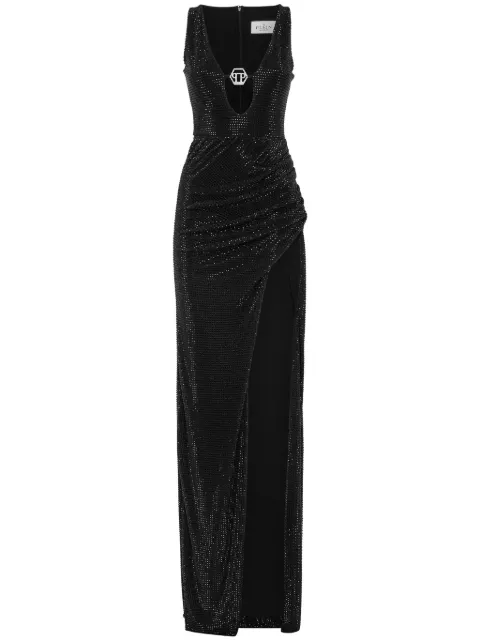 Philipp Plein cut-out draped long dress PADCWRG2980PJY002N - 0
