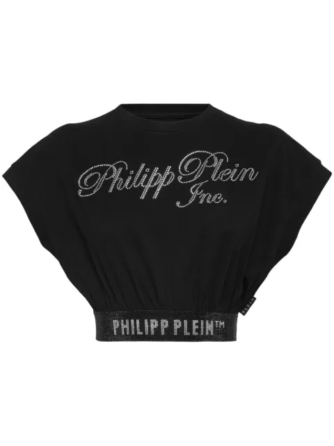 Philipp Plein crystal-embellished cropped T-shirt