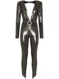 Philipp Plein crystal-embellished lamé jumpsuit - Gold