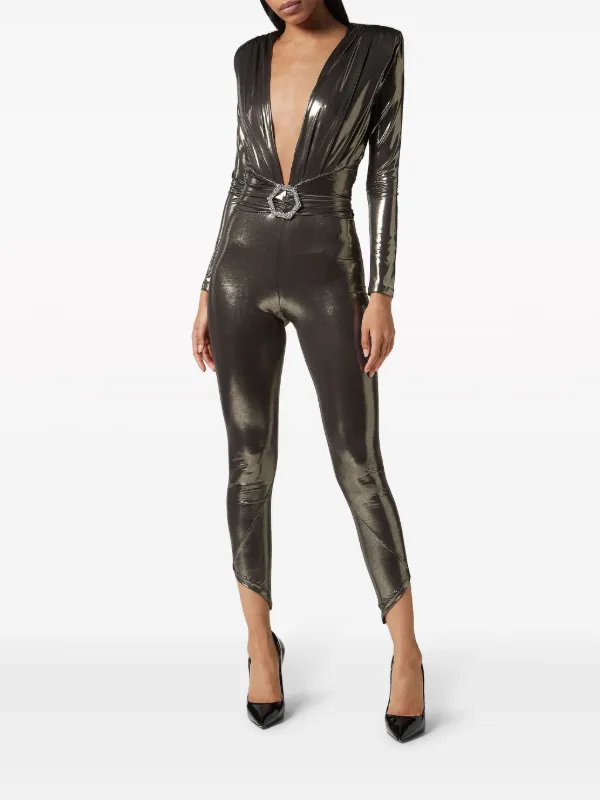 Gold lame jumpsuit sales