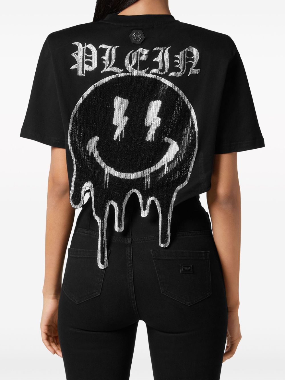 Philipp Plein Smiley-face cropped T-shirt Women