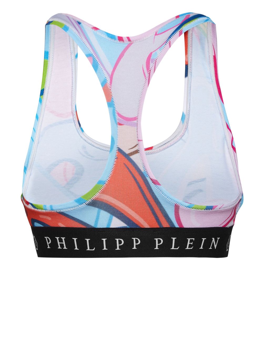 Shop Philipp Plein Logo-print Cotton-blend Top In 蓝色