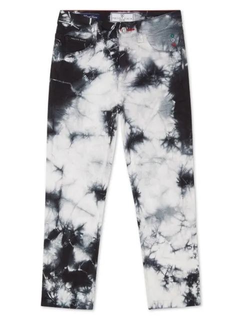 Philipp Plein Junior Calça jeans com estampa tie-dye
