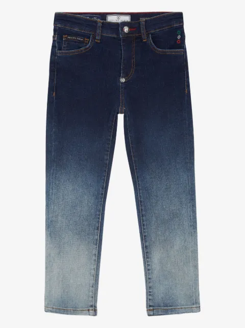 Philipp Plein Junior gradient-effect straight-leg jeans