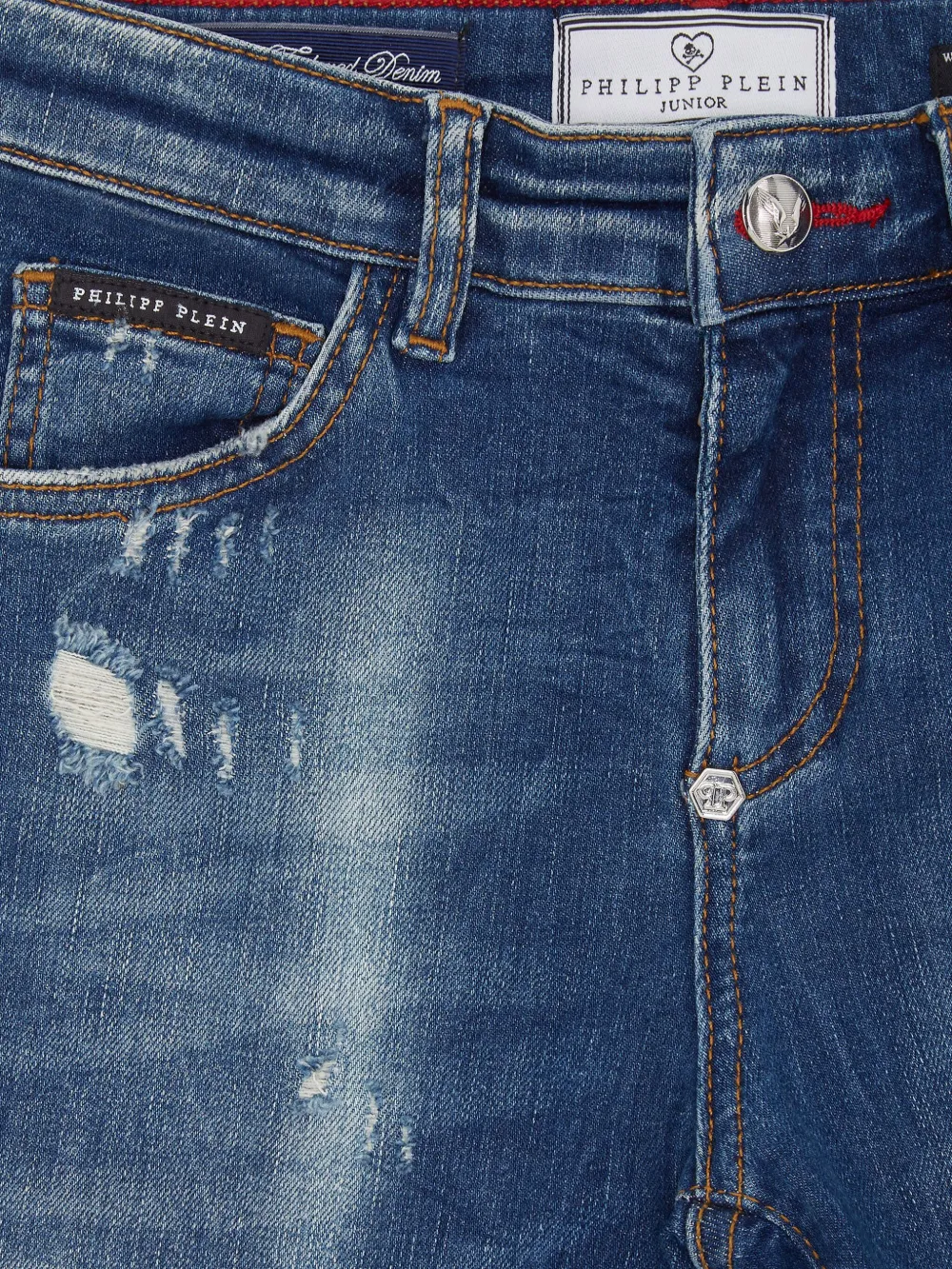 Philipp Plein Junior Straight jeans Blauw