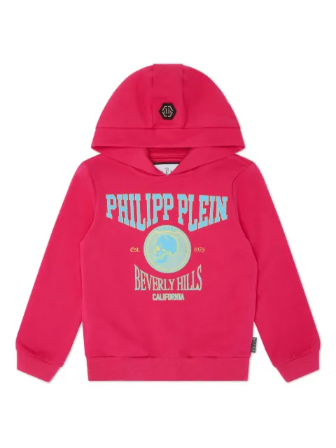 Philipp Plein Junior logo-print cotton hoodie