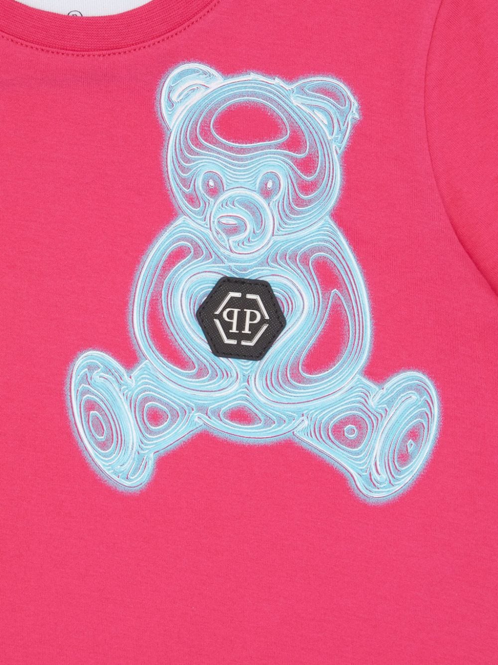 Shop Philipp Plein Teddy Bear-print Cotton T-shirt In Pink