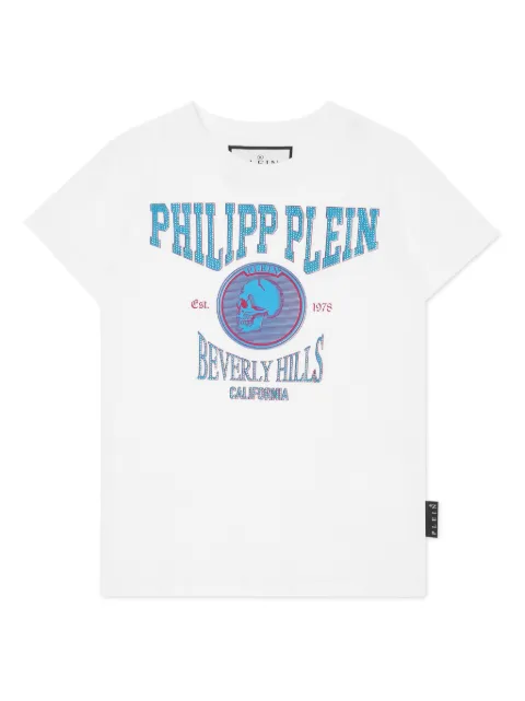 Philipp Plein Junior crystal-embellished cotton T-shirt