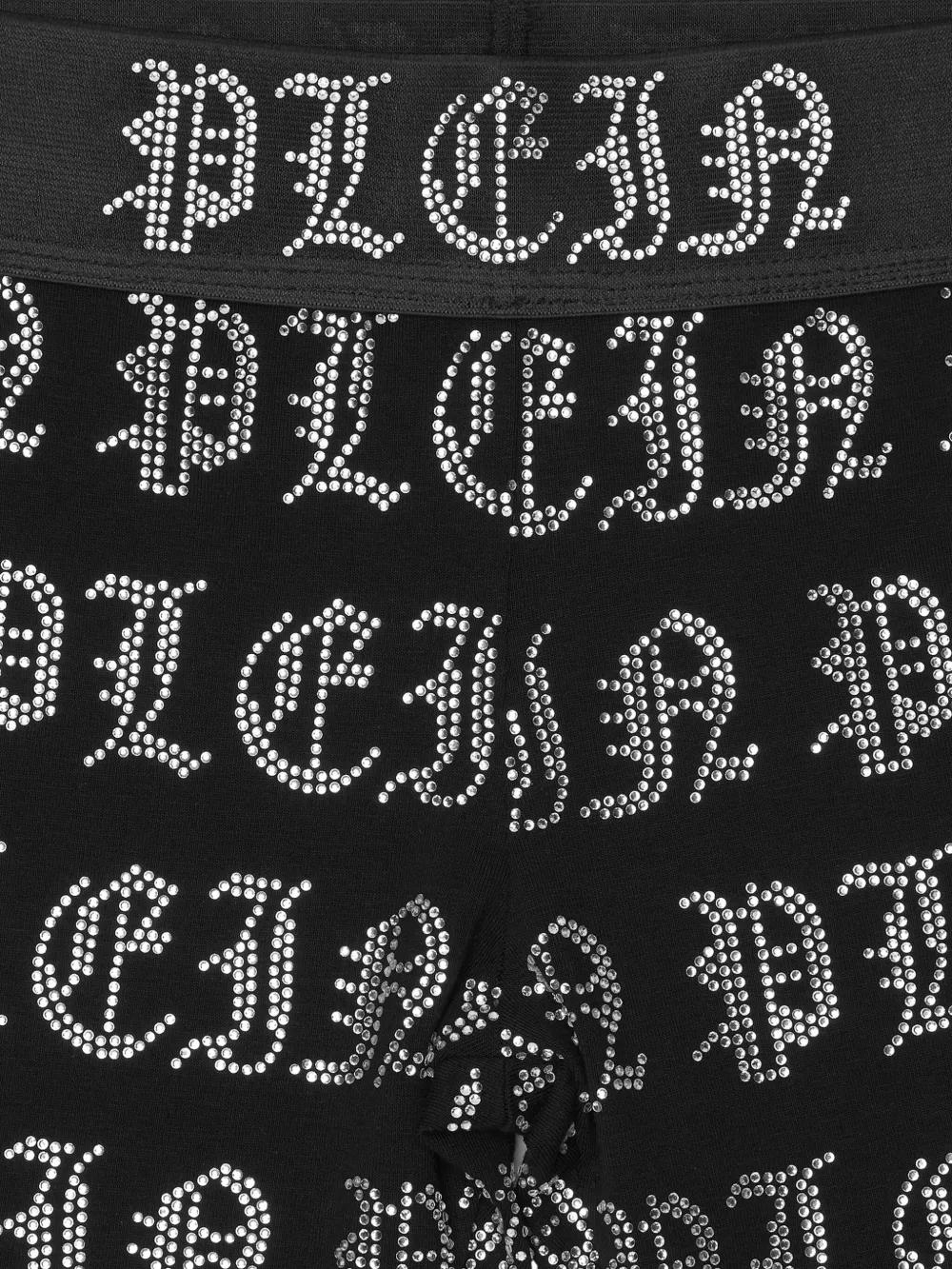 Philipp Plein Junior Legging verfraaid met stras en logoprint Zwart