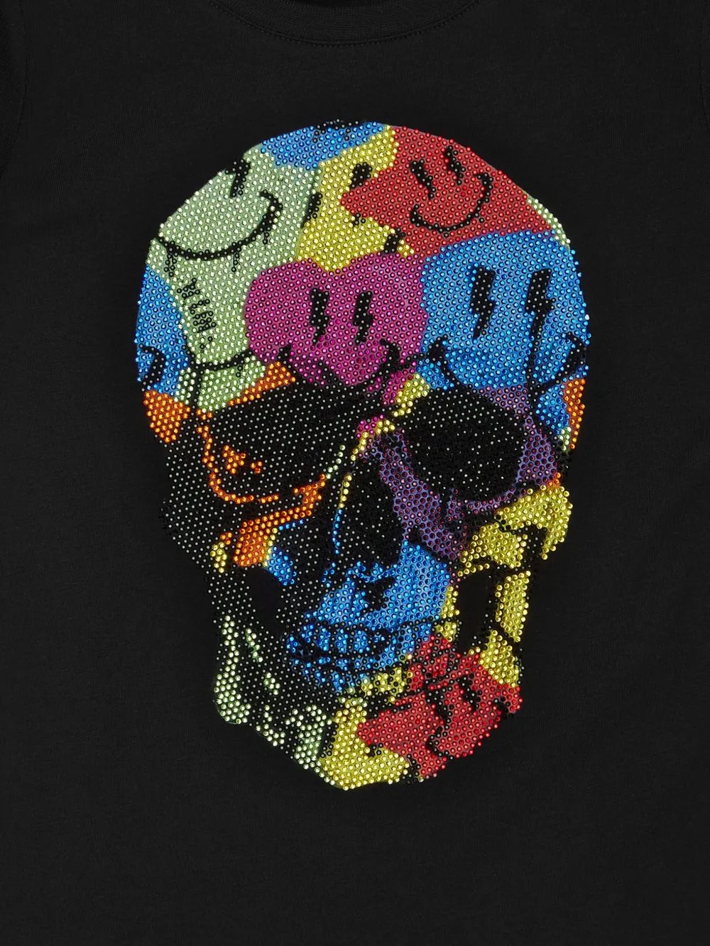 Philipp Plein Junior Pure Smile T-shirt verfraaid met kristallen Zwart