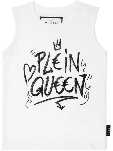 Philipp Plein Junior crystal-embellished cotton T-shirt