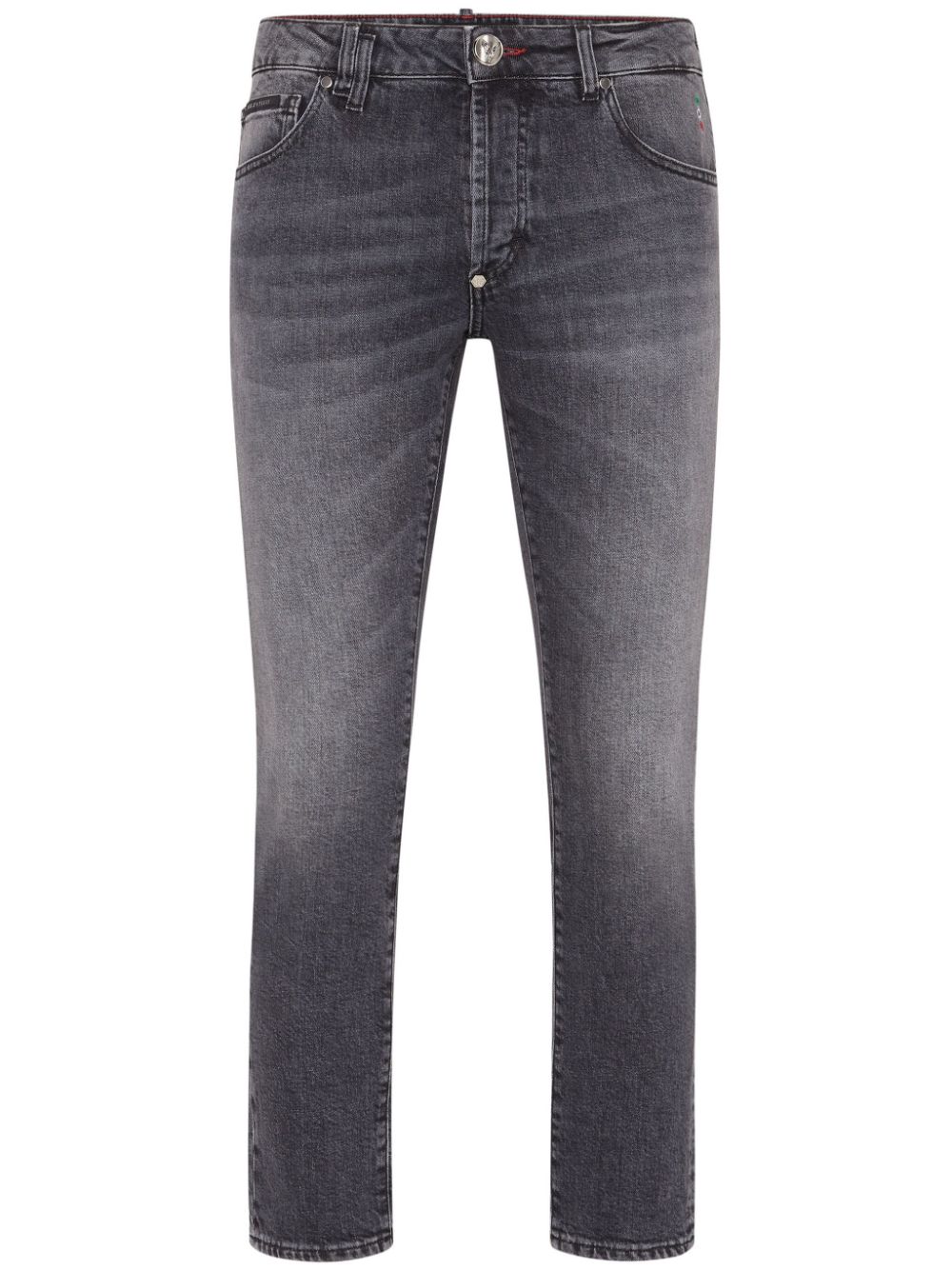 Philipp Plein Appliqué-detail Slim-fit Jeans In 灰色