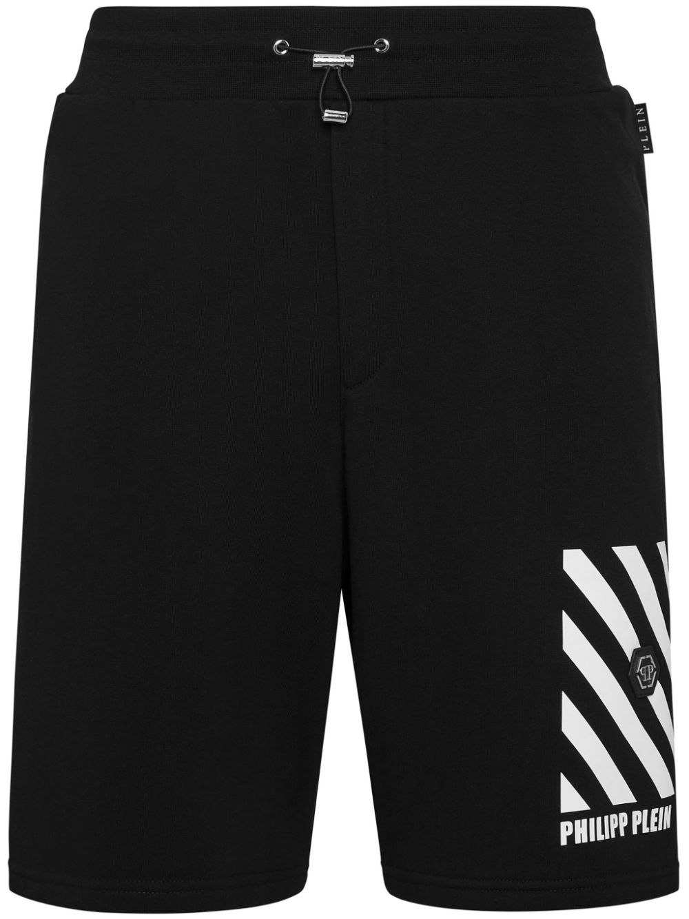 Philipp Plein Stripe 细节运动短裤 In Black