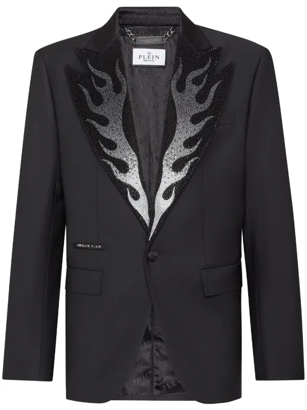 Philipp Plein Blazer Flame Monopetto Nero FARFETCH IT